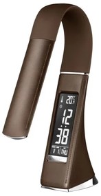 Lampă LED de masă dimabilă cu afișaj PELLE LED/7W/230V maro Brilagi