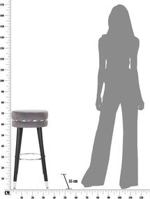 Scaun de bar gri tapițat (înălțime șezut 74 cm) Paris – Mauro Ferretti