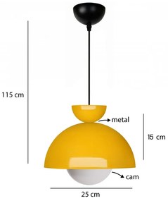 Lustră cu abajur din metal ø 25 cm Arta – Opviq lights