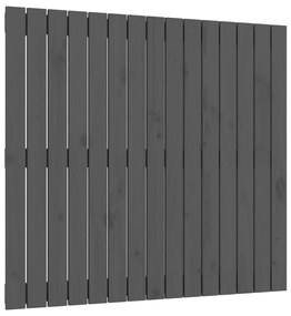 824885 vidaXL Tăblie de pat pentru perete, gri, 95,5x3x90 cm, lemn masiv pin