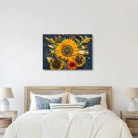Tablou pe sticlă - Flori de toamnă (70x50 cm)