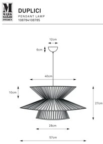 Lustră pe cablu Markslöjd 108785 DUPLICI 1xE27/40W/230V bej/bambus