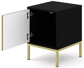 Noptieră  F 1D Rowanna (Negru + Stejar artisan + Auriu). 1125089