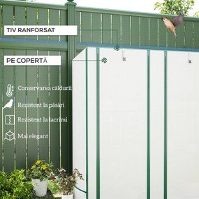 Outsunny Seră Aplicată, din PE Consolidată,, 144 x 48 x 152 cm, Alb | Aosom Romania