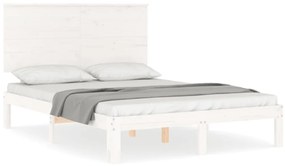 3193632 vidaXL Cadru de pat cu tăblie dublu mic, lemn masiv