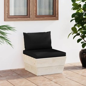 3063367 vidaXL Canapea de grădină din paleți, de mijloc, cu perne, lemn molid
