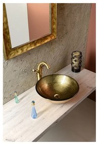 Chiuvetă aurie rotundă din sticlă ø 42 cm Fianna – Sapho