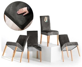 Huse gri 4 buc. elastice pentru scaun 48 cm Sento – Restilo