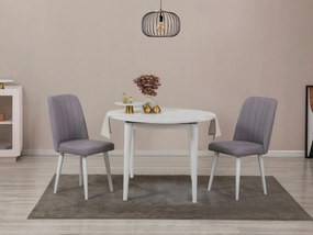 Set mobilier sufragerie Nidupo 3 (alb + gri) (pentru 2 persoane). 1093760