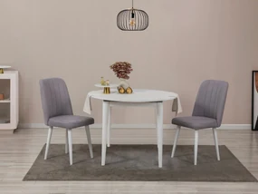 Set mobilier sufragerie Vlasta 3 (alb + gri) (pentru 2 persoane). 1093760