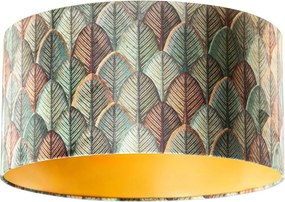 Abajur din catifea cu design frunze și interior auriu 50/50/25