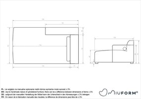 Modul pentru canapea gri (cu colț pe partea stângă ) Flex Felix – Miuform