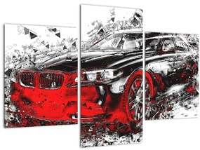 Tablou - Mașina pictată în acțiune (90x60 cm)