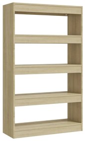 811712 vidaXL Bibliotecă/Separator cameră, stejar sonoma, 80x30x135 cm, PAL
