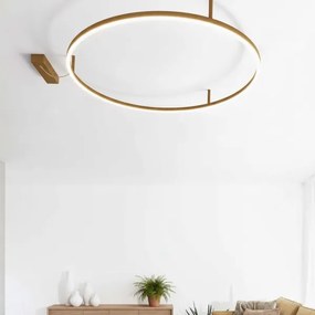 Ideal Lux - Plafonieră LED ORACLE SLIM, 53 W, 230 V, 4000 K, Ø 90 cm, auriu