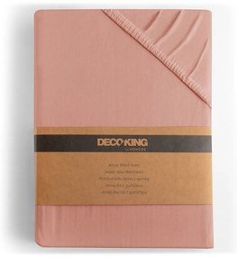 Cearceaf piersică din jerseu cu elastic 240x220 cm Amber – Restilo