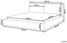 Pat matrimonial 180 cm Vetiver (gri bej) (cu somieră). 1076468