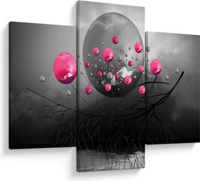 Tabloul cu bile abstracte roz (90x60 cm)