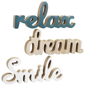 Decoratiune suspendata ,  Relax, Dream, Smile,   - 30x12cm