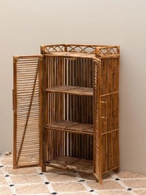 Dulap lucrat manual din rattan, cu 2 uși și 3 rafturi, "Harmonie", 56x38x110 cm