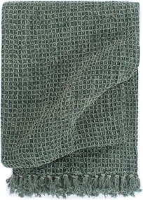 vidaXL Pătură decorativă, verde închis, 125 x 150 cm, bumbac