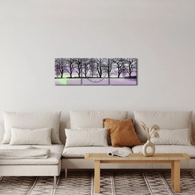 Tablou - Barcă pe lac (cu ceas) (90x30 cm)