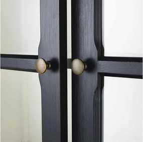 Vitrină lemn masiv gri Noir Antracit, 200 × 35 × 230 cm