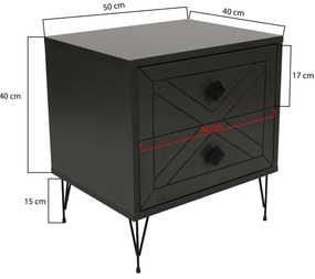 Noptieră Luna Anthracite