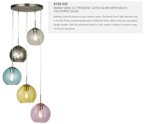 Lustra moderna suspendata design multicolor Mardi Gras 8135-5SS SRT