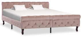 288568 vidaXL Cadru de pat, roz, 160 x 200 cm, catifea