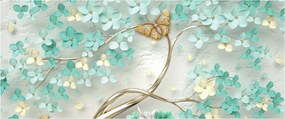 Tablou cu flori și fluturi (120x50 cm)