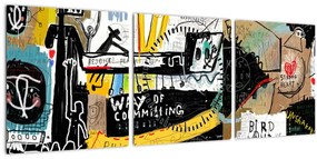 Tablou - Graffiti (cu ceas) (90x30 cm)