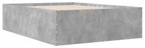 3280940 vidaXL Cadru de pat, gri beton, 140x190 cm, lemn prelucrat