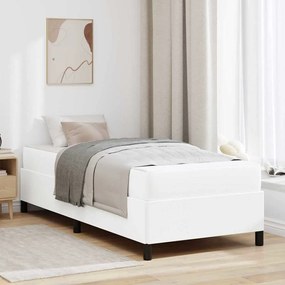 vidaXL Cadru de pat cu saltea Alb 80 x 200 cm Piele artificială