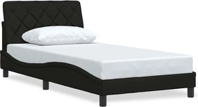 vidaXL Cadru de pat fără saltea, negru, 100x200 cm, textil