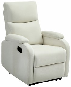 HOMCOM Fotoliu Recliner din In cu Suport Reglabil pentru Picioare, 69x91,5x103 cm, Alb crem | Aosom Romania
