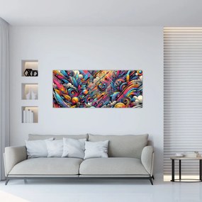 Tablou - Graffiti multicolor (120x50 cm)