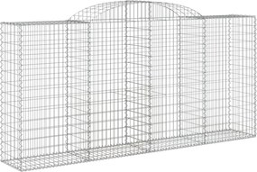 vidaXL Coș gabion arcuit, 300x50x140/160 cm, fier galvanizat
