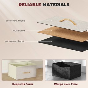 HOMCOM Comodă cu 4 sertare pliabile cu 4 buzunare de depozitare și 2 cârlige | Aosom Romania