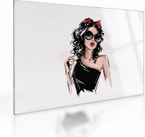 Tablou pe sticlă - Femeie de modă (70x50 cm)