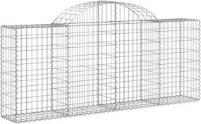 vidaXL Coș gabion arcuit 200x30x80/100 cm fier galvanizat