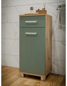 Dulap de baie VENOM verde/stejar artisan