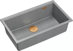 Chiuveta compozit incastrata Quadron Logan 110 gri - cupru 76x44 cm