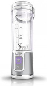 Blender portabil Ninja Blast BC151EUWH, 7.4W, 530 ml, Lama din otel cu 6 lame, Zdrobire gheata, Până la 10 cicluri, Fara BPA, USB-C, Alb