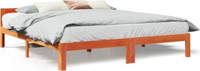 vidaXL Cadru pat fără saltea, maro ceruit, 160x200 cm, lemn masiv pin