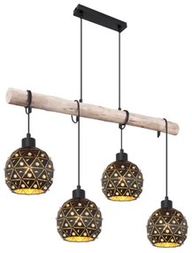 Globo 54029-4H - Candelabru suspendat pe cablu JODIE 4xE27/40W/230V bej/negru