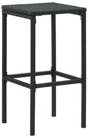 Set mobilier bar de gradina cu perne, 3 piese, negru, poliratan Negru, 3, Da