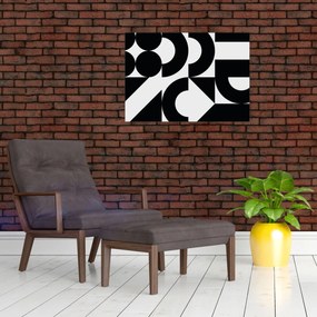 Tablou pe sticlă - Abstracție geometrică N⁰2 (70x50 cm)