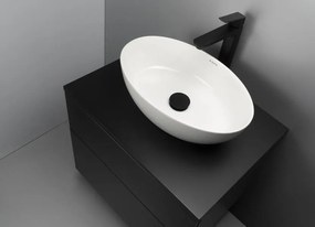 Set mobilier baie suspendat 60 cm cu blat inclus, negru mat, Deante Prizma Negru mat