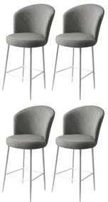 Set de scaune de bar Fora Grey and White, 4 buc., 4 buc